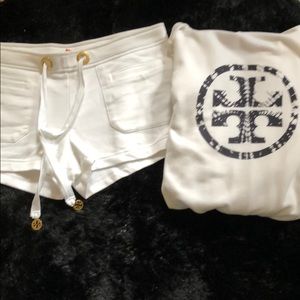 Tory Burch sweatshirt and matching shorts